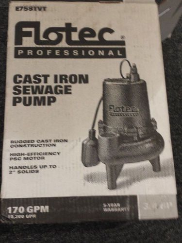 Flotec e75stvt professional sewage pump 3/4 hp cast iron for sale