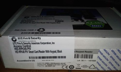 Utc fire &amp; security hid card reader w/keypad hid-rpk40-piv new black for sale
