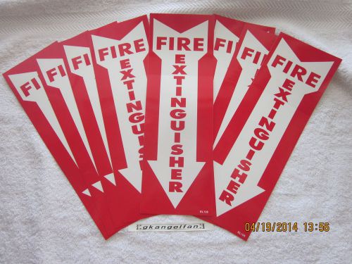 (LOT OF 8) SELF-ADHESIVE VINYL &#034;FIRE EXTINGUISHER ARROW&#034; SIGN&#039;S...4&#034; X 12&#034; NEW