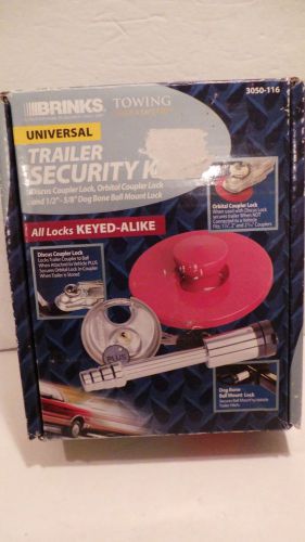 Brinks universal towing storage trailer security lock set kit  3050-116 coupler+ for sale