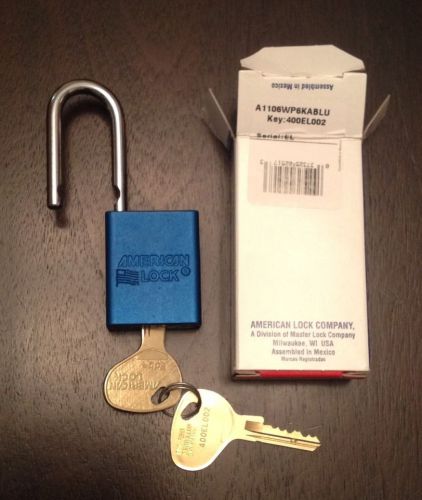 American lock a1106 blue aluminium pad lock lot of 2 keyed alike for sale