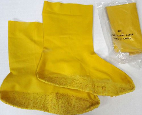 Lakeland New Rubber HAZMAT Boot/Shoe Cover XXL (2XL) Textured Soles Yellow NEW!