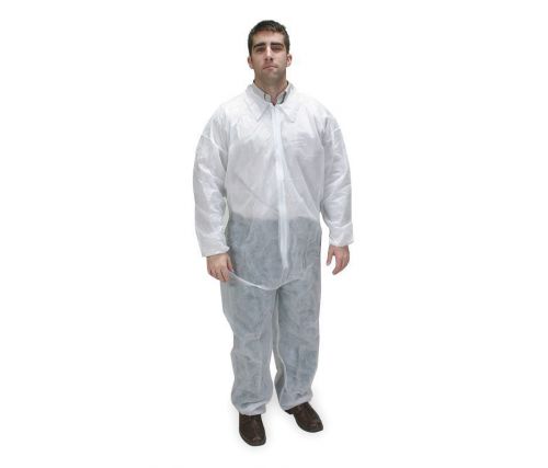 25 Pack Condor Polypropylene Collared Coverall Suits Elastic Size 5XL Disposable