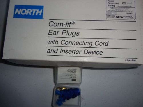A BOX OF 20 LARGE,NORTH COM-FIT EAR PLUGS/W CONNECTING CORD PLUS CASE