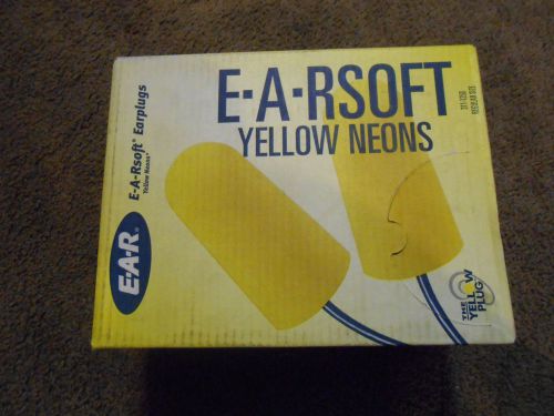 3M 3111250 E-A-Rsoft Yellow Neon Soft Foam Earplugs, Corded, Regular Size, 200/B