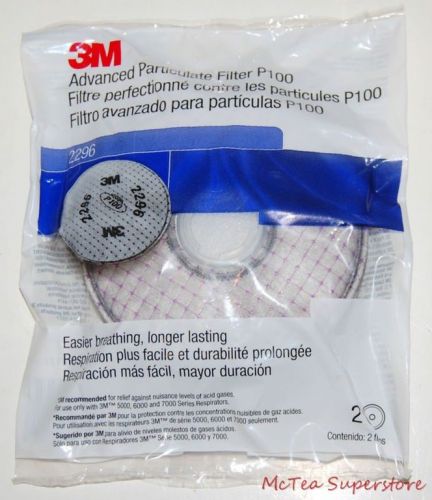 3m 2296 p100 advanced particulate filter for 5000 6000 7000 series 2 pack for sale