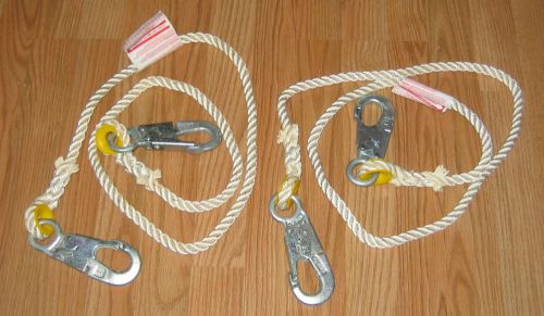 2 miller 201rls-8/6ftwh restraint lanyard 6&#039; nylon rope 2 locking snaps 310 lbs. for sale