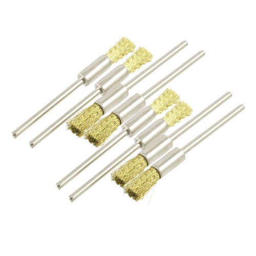 8 Pcs 2/32&#034; Gold Tone Brass Pencil Cup Brush for Rotary Tools Die Grinder