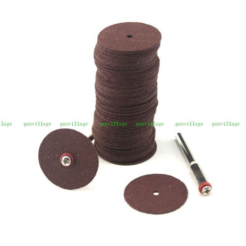 100pcs Cut Off Wheels Resin Reinforced 24mm For Rotary Metalworking W/ 2 Mandrel