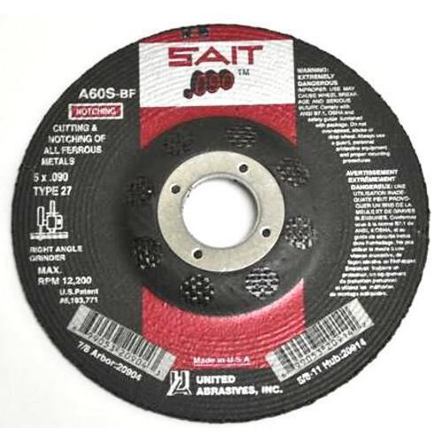 Sait 20904 A60S 5 X .090 X 7/8 Depressed Center Metal Cutting Wheel |Pkg.25