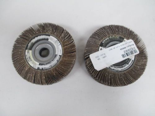 Lot2 new merit abrasives 4x1x5/8in grind-o-flex 60 grit flap wheel d216163 for sale