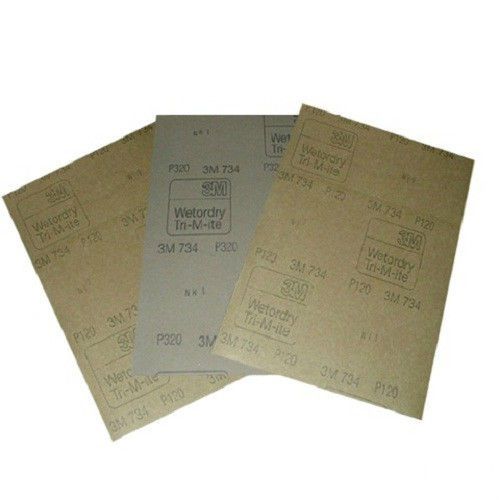 3M Wetordry Abrasive Sanding Paper 734 P1000 grit pack 50 sheets