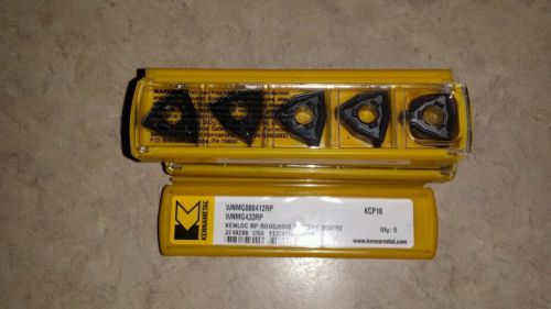 New kennametal 10 boxes (50 total inserts) carbide inserts wnmg080412rp. kcp10 for sale
