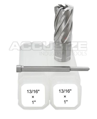 2 pcs 13/16&#034; x 1&#034; hss annular cutter 1&#034; cutting depth with 2 pcs pilot pin, #a08 for sale