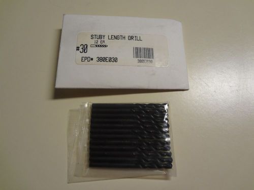 #30 Stub (Stubby) Black Oxide Drill Bit 135° Point - New - Pack of 12