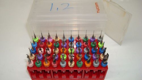 50 pc. asst micro carbide drill bits,  #91 to #3 pcb, cnc, dremel, watchmaker  e for sale