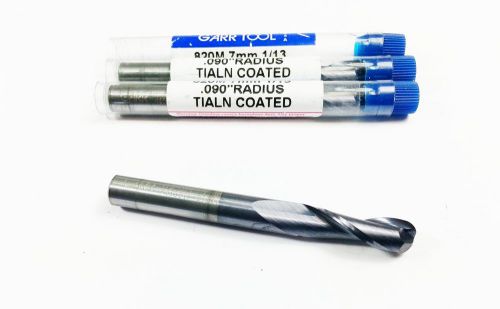 (lot of 3)  7mm garr carbide 820m 45110 tialn  .090cr 2 flute end mill (j613) for sale