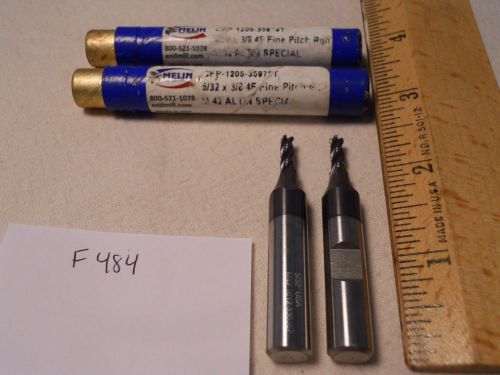 2 new melin roughing m42 endmills 5/32&#034; dia 3/8&#034; sh. 4 fl. coated {f484} for sale
