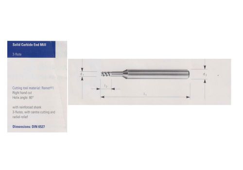 (U11) Solid Carbide Micro Endmill 3 flutes Swiss Made - Lot 10 pcs