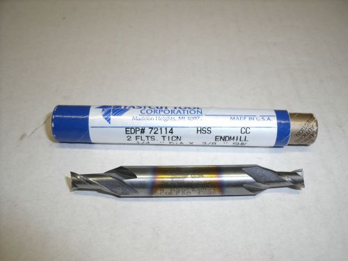 1/4&#034; fastcut hss ticn double end m7 end mill 2 flute,3/8&#034;shk,  3/8 x 2-7/8 - new for sale