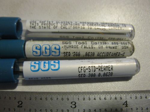3 new sgs .0620 solid carbide reamers.press fit for 1/16&#034;
