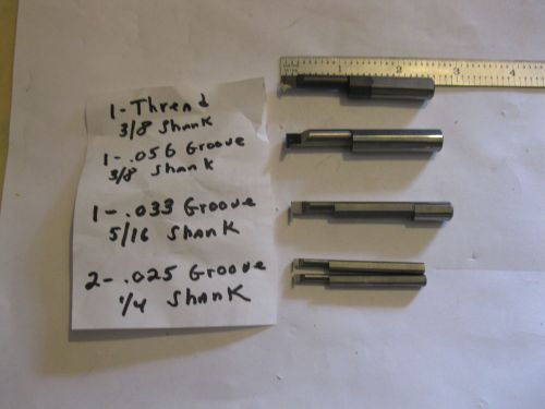 5 solid carbide thread &amp; groove tools.1/4&#034;--5/16&#034; &amp; 3/8&#034; shanks.
