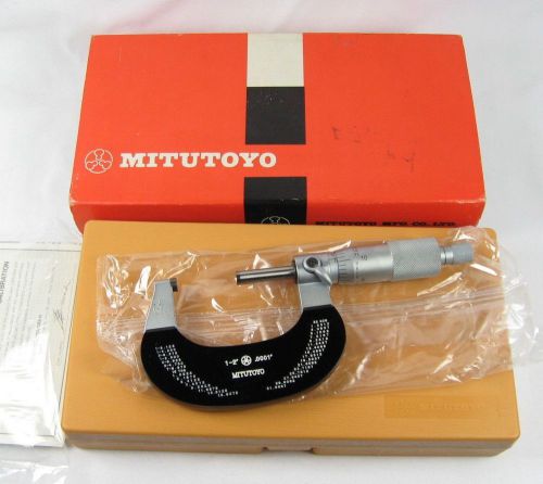 Mitutoyo No 102-122 1-2&#034; .0001&#034; Graduations Outside Micrometer NOS 2 inch