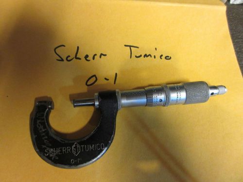 Scherr Tumico 0 - 1 &#034; Micrometer .0001&#034; Rachet Thimble Carbide Faces!
