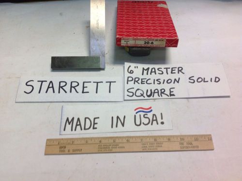 20-6 starrett (top usa brand)6&#034; master precision solid square (good used) cheap! for sale