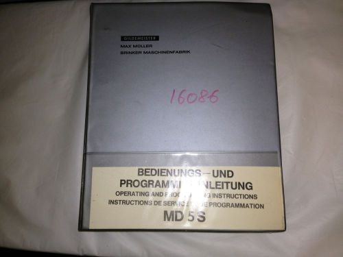Gildemeister Operating and Programming Instructions Manual for the MD5S