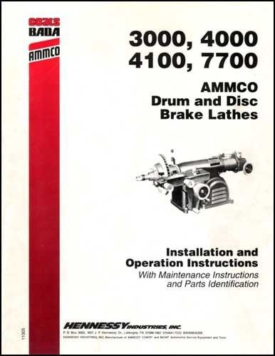Ammco Drum and Disc Brake Lathes  Manual