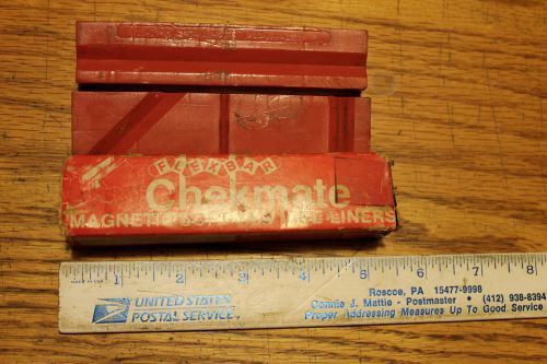 Vintage flexbar chekmate magneti soft jaw vise liners &amp; original box magnetic for sale