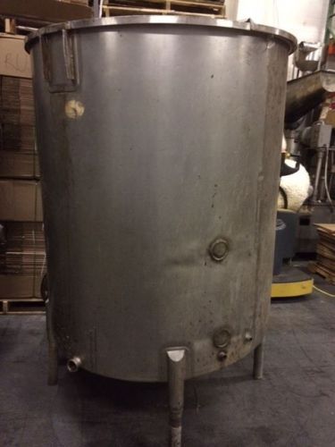 500 Gallon Verticle Stainless Steel Tank Open Top w/Hinged Lid