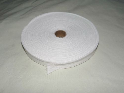 Textile Tape, Fabric Tape, Loop Tape, 1/2&#034;x36yds, 100% Cotton, White, 1 Roll