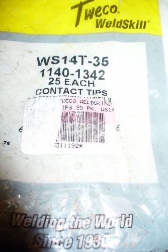 25 PCS,NEW  WS14T-35   1140/1342 WELDSKILL,TWECO CONTACT TIP CONSUMABLE USA MADE