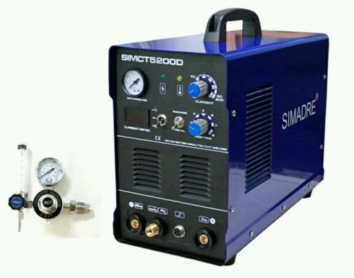 SIMADRE CT5200D 50A PLASMA CUTTER 200A TIG/MMA/ARC WELDER w ARGON REGULATOR