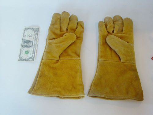 1 Pair, 13&#034; Leather Welding Gloves USED MARKED 500