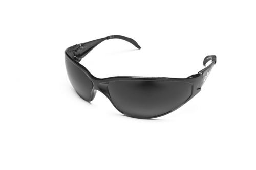 Edge AB116 Wolf Peak Kirova Economy Durable Safety Glasses,  Black/Smoke Lens