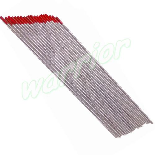 Red Tips 20pcs WT20 2.4mm*175mm tungsten electrodes rod for Tig Welding 3/32&#034;/7&#034;