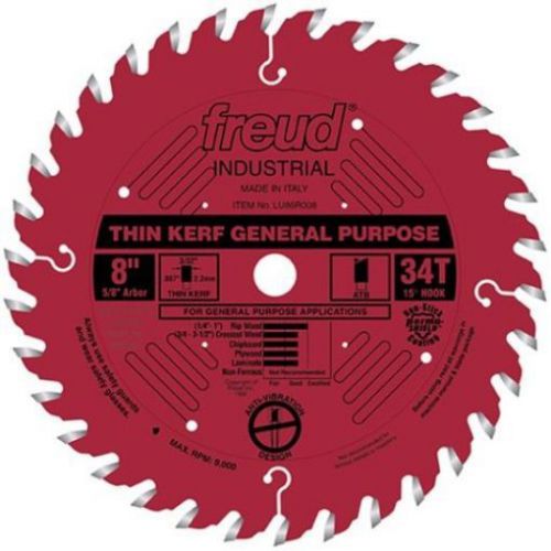 Freud lu86r008 8-inch 34 tooth atb thin kerf general purpose saw blade wi th 5/8 for sale