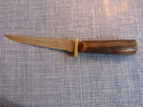 Custom made stainless boning knife with deer / elk antler handle for sale