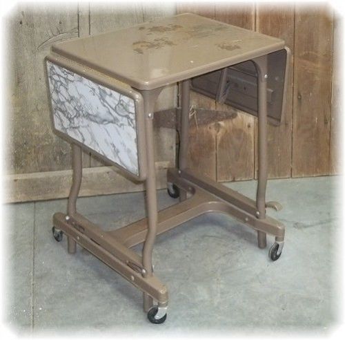 Typewriter table industrial age stand metal desk cart mid century f free ship us for sale