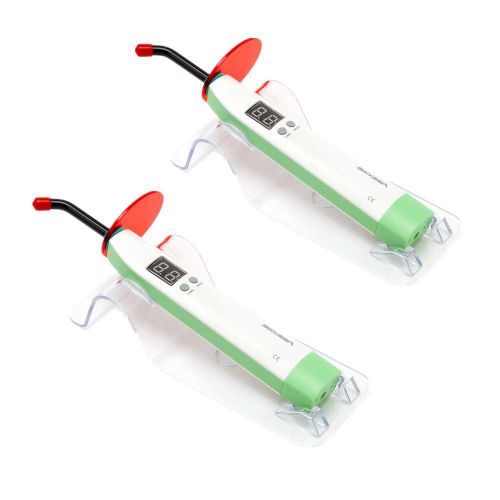 Us 2pc new wireless led curing light lamp dental orthodontics 1200mv t6 green for sale