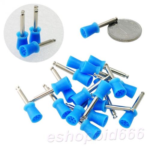 100 pcs dental polishing polish prophy cup brush 6 webbed blue color latch type for sale