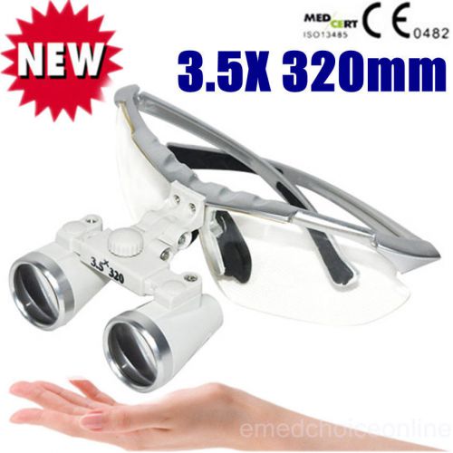 Silver Brand New Dental Surgical Medical Binocular Loupes 3.5X 320mm Loupes