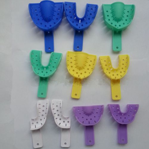 10 Pcs (5 Pairs) Autoclavable Colored Dental Impression Trays Sets Free Shipping