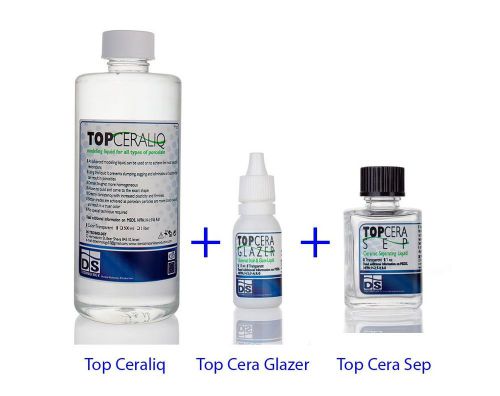3 DENTAL Lab Ceramic Product -TOP CERALIQ + TOP CERA GLAZER + Top Cera Sep