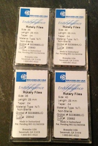 EndoSequence Rotary Files .04 - size 25, 30, 35 and 40, 25mm.