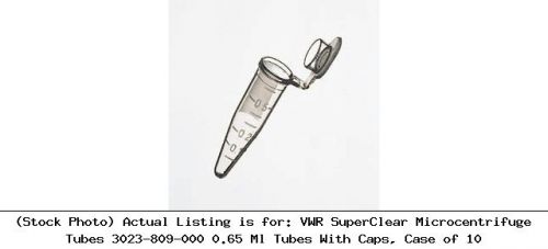 VWR SuperClear Microcentrifuge Tubes 3023-809-000 0.65 Ml Tubes With Caps, Case