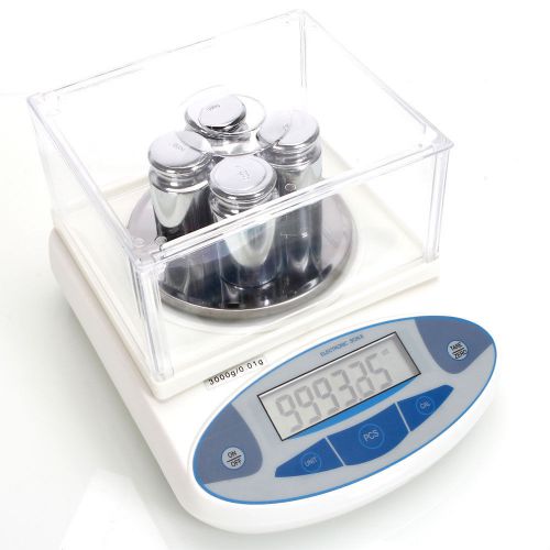 Digital Balance Laboratory Counting 3000g/0.01g Scale + Calibration Weight